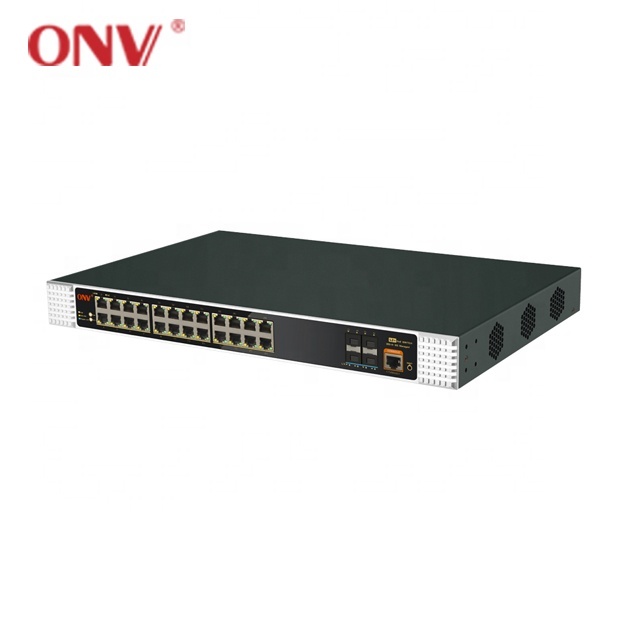Network 24 Port Gigabit POE and 4 Port 10G SFP/SFP+ Industrial Fiber Switch Managed