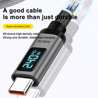 Cable de Carga Rápida con Pantalla Digital de Alta Calidad OEM ODM 240W USB5 USB4.2 16K 80Gbps con Cubierta de Nailon para Teléfono