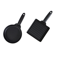 Ensemble de poêles de camping en fonte portable 2 pièces avec poignées détachables applicables aux poêles à induction au gaz