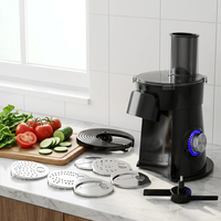 Mesin Pemroses Makanan Multifungsi, Pencacah Sayuran Elektrik, Mesin Pemotong, Pembuat Salad Komersial