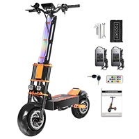 Scooter Eléctrico Plegable Rápido Negro Naranja para Adultos, 10000W, Motor Dual, Batería de 60V40Ah, Luz Ambiental de Color, Neumático de Carretera de 13 Pulgadas