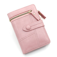 Baellerry dompet risleting pendek dompet Multi kartu kapasitas besar modis grosir