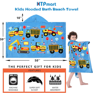 Asciugamani con Cappuccio per Bambini, 30"x50", Super Assorbenti, MOQ 1, Stampa Personalizzata, Asciugamano Cartoon per Bambini per <span class=keywords><strong>Spiaggia</strong></span>, Piscina, <span class=keywords><strong>Bagno</strong></span> - Product Image 3