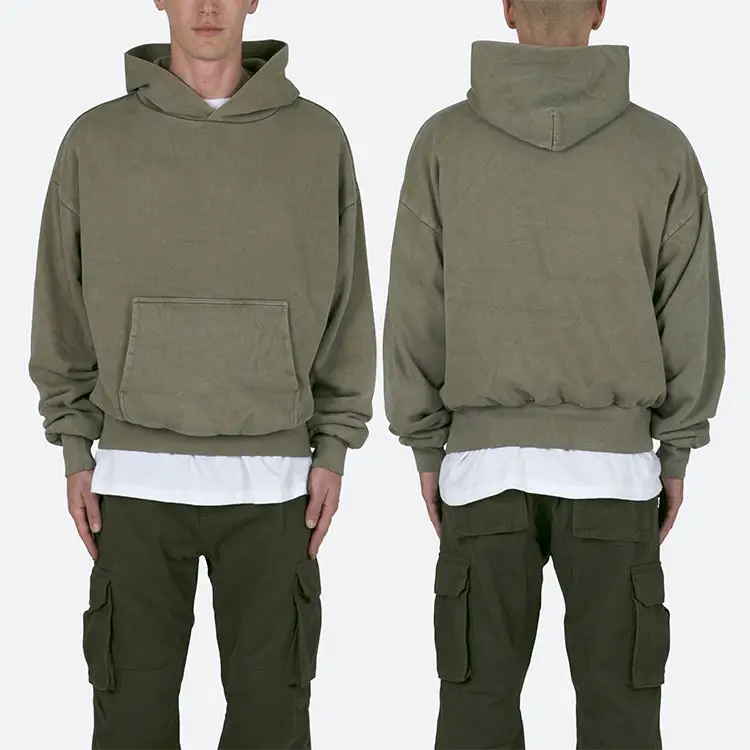 Custom Fleece Men Sweatshirts Hoodies Collage No String Oversized Pullover Unisex French Terry Cotton Hoodie