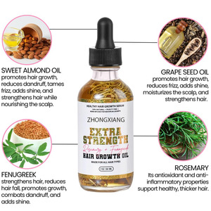 Huile capillaire à base de plantes 100% naturelle à la lavande et au fenugrec, 60 ml, pour les soins capillaires, les soins du cuir chevelu, le traitement de la perte de cheveux, marque privée - Product Image 2