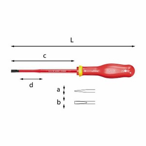 <b>Screwdriver</b> 091 D Red Handle With Yellow Ring For <b>Precision</b> Work - Product Image 1