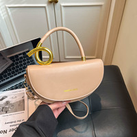 Designer PU-Leder Handtaschen für Damen Modische Umhängetasche mit Überschlagverschluss Crossbody-Tasche Halbmond-Form in Verschiedenen Farben