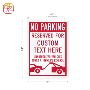 Tùy chỉnh 14 inch x <span class=keywords><strong>10</strong></span> inch 40 triệu phản xạ dấu hiệu giao thông chống gỉ nhôm dấu hiệu bãi đậu xe cá nhân 'không có bãi đỗ xe' dấu hiệu - Product Image 2