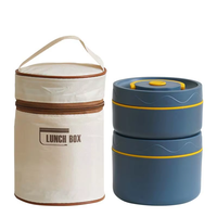 Ensembles de deux boîtes à lunch pour la maison en PP + acier inoxydable 304, couleurs variées et abordables, avec un bon effet d'isolation