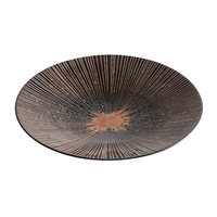 XUANHUI Nouvelle Assiette à Pâtes Rayée Style Japonais Rétro Dix Herbes, Porcelaine Haut de Gamme, Compatible Micro-ondes, Vaisselle Sous Glaçure pour