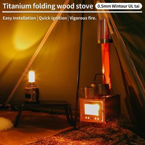 Portable Outdoor Titanium Alloy <b>Stove</b> Multi-functional <b>Tent</b> <b>Stove</b> with <b>Wood</b>-<b>burning</b> <b>Stove</b> with a 8.2ft (2.5m) Pipe 13L Capacity - Product Image 5