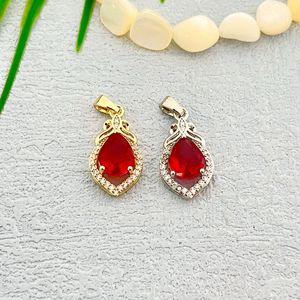 Colgante de cristal con forma de gota de agua con incrustaciones de piedra verde y engaste de garra para mujer, uso diario, colgantes solitarios, origen Yiwu - Product Image 5