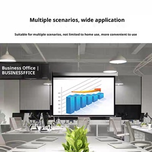 <span class=keywords><strong>Écran</strong></span>s de projection motorisés rétractables Qianchu Matte White Matt White de 135 pouces 16:9 avec commande vocale à distance et design à levage automatique - Product Image 2