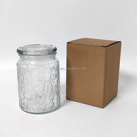 Pot de conservation alimentaire en verre rond, boîte en verre décorative pour la maison, la cuisine, le café, les bonbons, les biscuits, le sucre