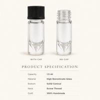 Flacon compte-gouttes en verre de 1,5 ml à fond conique pour huiles essentielles, avec bouchon à vis pour échantillons de parfum, sans gaspillage