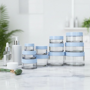 Pots cosmétiques en PET à parois épaisses avec bouchon à vis et options de logo personnalisé en tailles 100g, 120g, 150g, 200g, 250g - Product Image 1