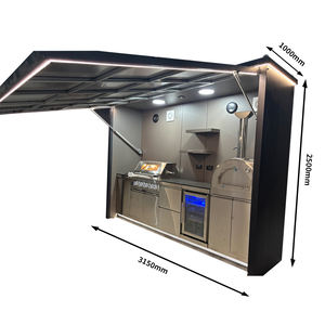 Hangar refermable intelligent personnalisé pour bar de jardin BBQ grill ensemble d'armoires de cuisine extérieures avec évier réfrigérateur <span class=keywords><strong>four</strong></span> à pizza haut-parleur - Product Image 3