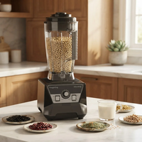 Mixeur Commercial Électrique Robuste 4L, 8 Vitesses, Contrôle par Molette, Broyeur à Glace, Anti-Fuite, Portable, pour Smoothies Bébé