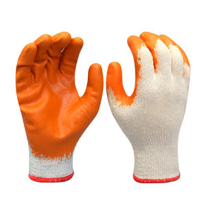 Gants en latex doublés de caoutchouc <span class=keywords><strong>orange</strong></span> en fil blanc Gants de sécurité antidérapants pour la construction - Product Image 3