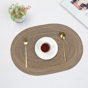Set de <span class=keywords><strong>table</strong></span> ovale en polyester/coton tissé naturel, réutilisable, écologique, pour la maison, <span class=keywords><strong>protection</strong></span> de <span class=keywords><strong>table</strong></span> à manger - Product Image 2