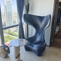 Chaise longue d'hôtel à dossier haut avec baleine sirène queue de poisson Alien Art modélisation pour salon salle à manger bar extérieur utilisation de loisirs