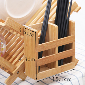 Syh1654 Modern Çift Katlı Katlanabilir Bambu Bulaşıklık, Mutfak Kurutma ve Günlük Tezgah Düzeni İçin - Product Image 6