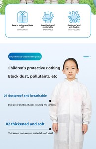 Tuta Protettiva Monouso per Bambini <span class=keywords><strong>con</strong></span> <span class=keywords><strong>Cappuccio</strong></span>, Camice Antipolvere per Pittura - Product Image 3