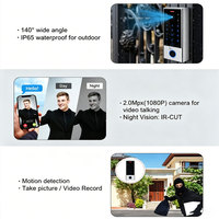 Nouvel interphone vidéo intelligent WiFi avec vision nocturne et contrôle d'accès par empreinte digitale, contrôleur d'accès Tuya Fingerkey à un relais pour 1000 utilisateurs