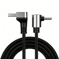 Kabel Data Tipe-C 90 Derajat Sudut Kanan 60W, Jalinan Nilon, 3A, Grosir, untuk Power Bank dan Ponsel, Pengisian Cepat