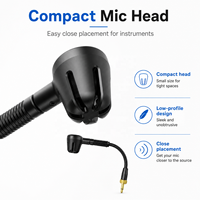 Microphone sans fil pour saxophone, microphone de performance, prise plaquée or 3,5 mm, tête de micro compacte, micro flexible à col de cygne
