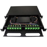 48 Port jenis laci hitam bingkai distribusi serat optik ODF Panel tambalan