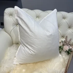 Cotton Linen 20x20inch Cooling Decorative Square Throw Pillow Cover Case Cushions for Home Couch Bed Chair for Bedding Decor