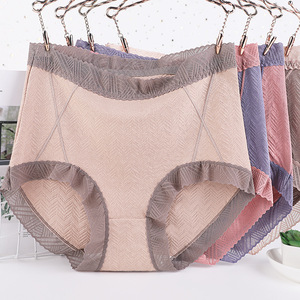 Braguitas <span class=keywords><strong>de</strong></span> Algodón para <span class=keywords><strong>Mujer</strong></span>, Talla Grande, Cintura Alta, Sexy, Embalaje Individual - Product Image 3