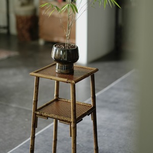 Soporte para flores de bambú, estilo chino, hecho a mano, antiguo, estante de exhibición para plantas de sala de estar - Product Image 4