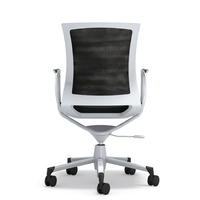 Chaise de bureau moderne en maille, réglable en hauteur, pivotante, avec base à cinq étoiles, structure en plastique et accoudoirs