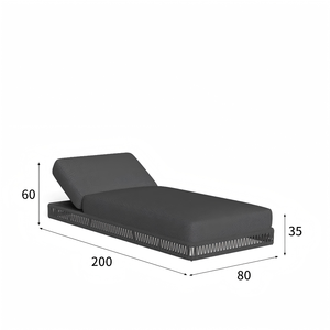 Luxury Patio Outdoor Daybed Aluminum Outdoor <b>Sunbed</b> Chaise Waterproof Sun Lounger Chair for Pool Side - Product Image 5