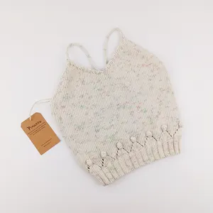 Paleo Baby Knitted Vest Summer Sprinkles Kids Toddler Knit Pom Pom Sweater Tank Tops Clothing Baby Girls Singlet Vests
