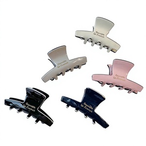 Jepit Rambut Wanita Alexander Minimalis High-End Warna Hitam Putih Colorblock Asetat Buatan Tangan Ukuran Sedang Elegan Berkelas untuk Bagian Belakang Kepala - Product Image 1