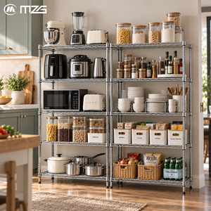 Étagère de cuisine mobile multi-niveaux MZG, en fil métallique, durable, 5 niveaux, pour rangement de pots à épices et autres ustensiles en carbone - Product Image 1