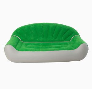 Portable Simple Inflatable Sofa, Home-use Foldable Environmental protection Thickened PVC Flocked air <b>Cushion</b> Recliner - Product Image 4