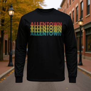 T-shirt a maniche lunghe retrò vintage Allentown City, design della città natale della Pennsylvania - Product Image 3