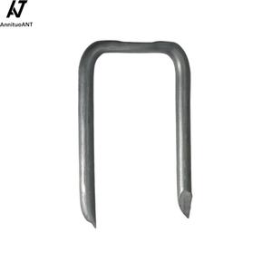 1/2 \ "W X 1 \" L Clavo de acero al carbono Grapas de cable de seguridad de plata Grapas de cable de punta afilada para asegurar superficies de madera de cable Anillo Doble - Product Image 1