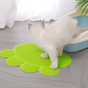 Hohe qualität Pfote Form <span class=keywords><strong>Pet</strong></span> Schüssel Matte Wasserdichte Lebensmittel PVC Hund Fütterung Matte innen floormat - Product Image 4