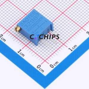 Résistance/potentiomètre réglable 3296X-201, composant traversant (THT)-3P, 9,5x4,8 mm, résistance 200 ohms, 10 %, 500 mW, 250 ppm/ ℃ - Product Image 1