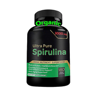Capsules de spiruline verte de qualité supérieure, Capsule de spiruline végétalienne pour la détox