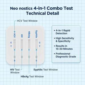 Prueba rápida 4 en <span class=keywords><strong>1</strong></span> para VIH, VHC, TP y HBsAg (VIH + VHB + VHC + Sífilis) - Product Image 2