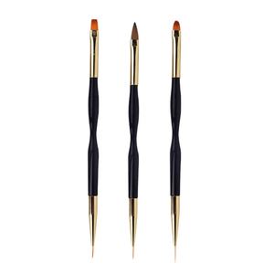 Pinceles de Uñas de Doble Punta Hechos a Mano con Gel de Pintura de Descuento Mixto HQ, Pincel de Uñas de Plástico, Pincel de Maquillaje, Pincel de Nail Art, Pincel de Nylon para Polvo - Product Image 1