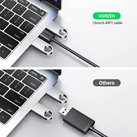 UGREEN USB-Soundkarte USB 2.0 zu 3,5mm Klinke Audio-Adapter Dual Aux Stereo Kopfhörer Mikrofon Splitter Externer DAC-Dongle