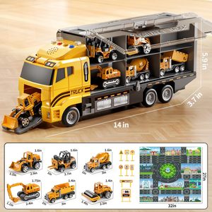 Ensemble de jouets de camions de chantier pour jeunes garçons, adapté aux garçons de 3 à 5 ans, comme cadeau d'anniversaire pour un véhicule de transport. - Product Image 3