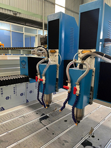 เครื่องเราเตอร์ CNC แบบสองหัว OEM ODM ความเร็ว 24000 รอบต่อนาที สำหรับแกะสลักและตัดหิน ราง HIWIN - Product Image 2